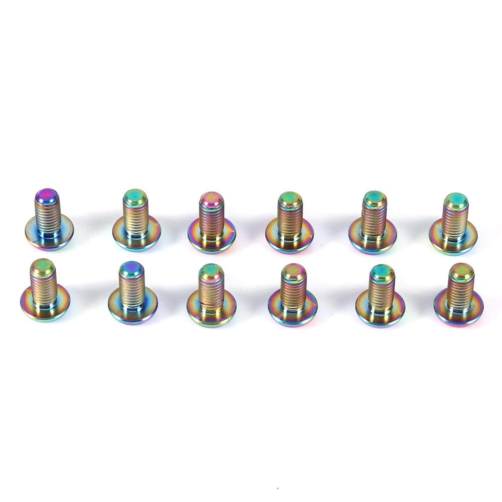 12pcs M5x10mm Titanium Alloy Button Head T25 Torx Screws Head Brake Screws Fastener replacement for Bike ycle(M5x10 Colorful)