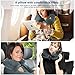 Andake Foldable Neck Pillow, Quick Inflating Deflating Comfortable Portable with Detachable Pillowcase (Gray/Blue, Mouth Blowing/Push-Button Blowing) (Mouth Blowing Grey)