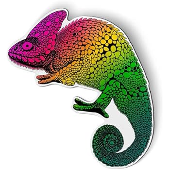 AK Wall Art Colorful Chameleon - Magnet - Car Fridge Locker - Select Size