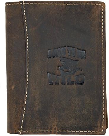 Men's Vertical Genuine Leather Wallet Born to Be Wild with a Shark