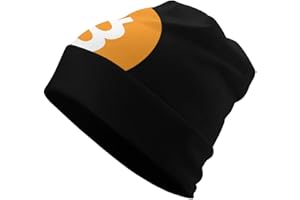 Bitcoin Pattern Beanie Hat Winter Warm Skull Graphic Cap Ski Headwear for Men Women