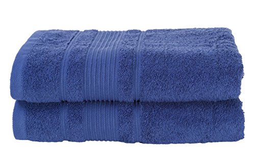 2 PACK Bath Towels Set | Premium Quality Luxury Turkish Cotton Absorbent AND Super Soft - NAVY BLUE - Thumbnail 3