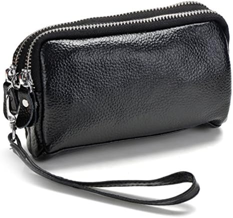 MYZIN Women's Zipper Small Wristlet Card Bag / Clutch Handbags / Phone Purses (Black)