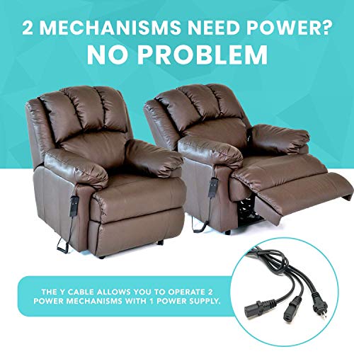 Power Cord for a Reclining Couch, Sectional, or Loveseat. Includes a Y