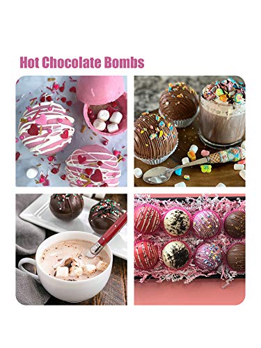 HAOTEET 2 Packs Silicone Molds, 6 Holes Medium Semi Sphere Silicone Mold,Baking Mold Set for Making Hot Chocolate Bomb, Cake, Jelly, Dome Mousse