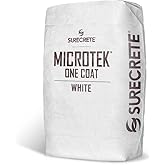 SureCrete MicroTek One Coat Microcement Overlay | White | 40 lb Bag | Custom Finishes on Interior &amp; Exterior Walls, Bathrooms, Showers, Fireplace Surrounds &amp; Floors | Create Custom Colors