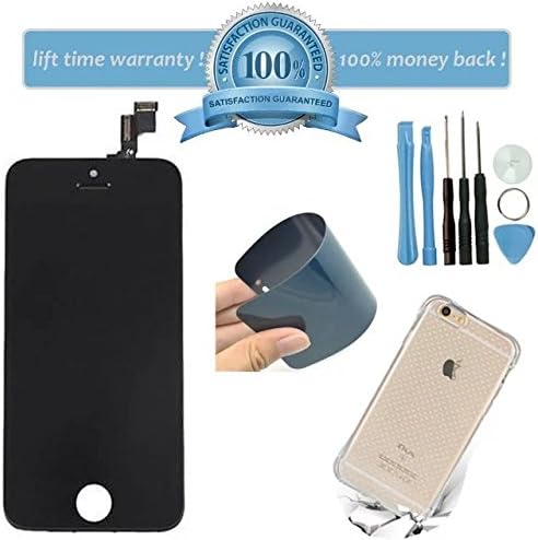 ElecAir Replacement LCD w/ Panel for iPhone 6 plus [+] 5.5" Black, Assembly of Display w/ Touch Screen for Broken Digitizer Flex in Apple, Free [TPU Case][Repair Tools Kit][Nano Soft Tempered Glass]