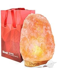 Levoit Elana Himalayan Salt Lamp, Natural Himilian Hymalain Pink Salt Rock Lamps(8-11 lbs,7.5-10" ),Hymilian Sea Salt Crystals Night Light with Touch Dimmer Switch,3 Bulbs,UL Cord & Gift Box