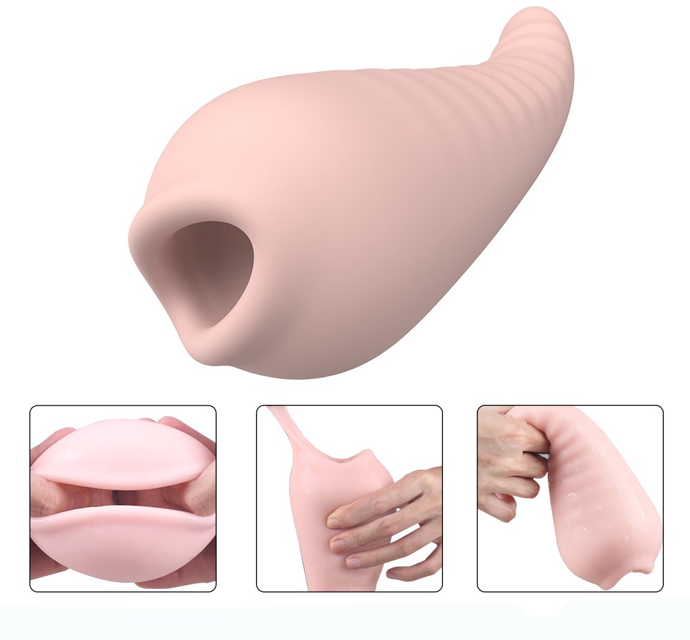 Male Masturbator, Realistic Textured Mouth Blow Job Stroker Oral Sex Toys Vagina Pocket Pussy with Deep Throat for Masturbation, 100% Skin Safe NONTOXIC (FLESH)