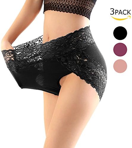 Womens Lace Panties Sexy Lingerie Hipster Underwear Waist Briefs 3 Pack