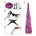 N&T NIETING Christmas Tree,5ft Collapsible Pop Up Christmas Tree Fuchsia Tinsel Coastal Christmas Tree for Holiday Xmas Decorations,Home Display, Office Decor