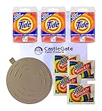 Travel Laundry Kit with Tide Sink Packs Laundry Detergent, Shout Wipes and Drain Stopper