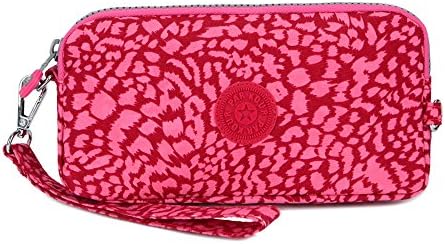 Sumcoa Womens Multi-purpose Canvas Casual Waterproof Nylon Wristlet Clutch bag Handbag Zipper Purse Cell Phone Money Pouch Wallet (Rose Leopard Print)