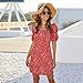 Women’s Short Sleeve Bodycon Mini Dress,Ladies Floral Printing Square Neck Summer Sheath Sundressthumb 4