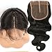 Lace Closure Boby Wave 4x4 Free Part with Baby Hair Natural Black Virgin Human Hair (8 inch)