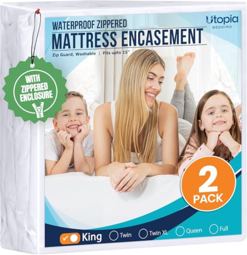 Utopia Bedding King Zippered Mattress Protector 2 Pack