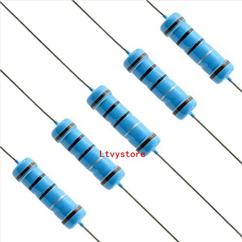 Film Resistor Kit, 1/4W Metal Film Resistors Assorted Box Assortment Kit Set of 525, Range 0 Ohm- 1M Ohm, 5% Tolerance, 17Value 1/4 Watt Resistor , By Ltvystore