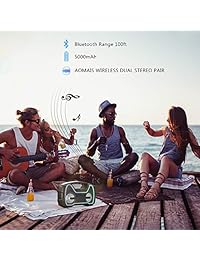 Aomais GO Mini Altavoces Bluetooth, Altavoz estéreo inalámbrico portátil para exteriores, sonido de alta calidad de 25 W, IPX7 impermeable, alcance de 100 pies Bluetooth 4.2 Home Party, Camping S