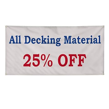 Home Garden 25 Off Sale Blue Red 13 Oz Vinyl Banner Sign With