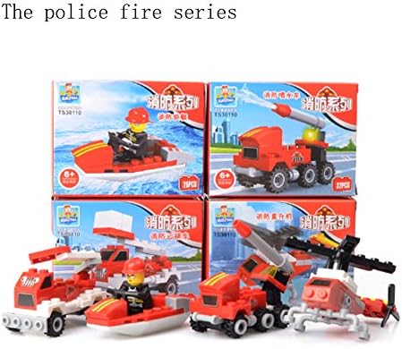 Ponny Fire Engine Jigsaw Puzzle Buildable Toy Plane Building Kit Ladder Truck Yacht Pumper Fire Truck Set of 4 Mini Fire Truck for Young Kids
