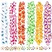 Hawaiian Leis, (54 Designs Total) 42 Flowers Necklaces 7 Colour and 12 Hair Clips for Party Supplies, Hawaiian Luau Decorations, Summer Beach Vacation, Tropical themed Party Favors, Birthday, Wedding