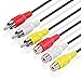 TNP 3 RCA Extender Extension Cable (15 Feet) - 3RCA Male to Female Red White Yellow Cable - Audio Video Composite Cable Adapter Cord Wire Coupler Jack Plug for DVD, CD, AV TV, Stereo, Amplifier