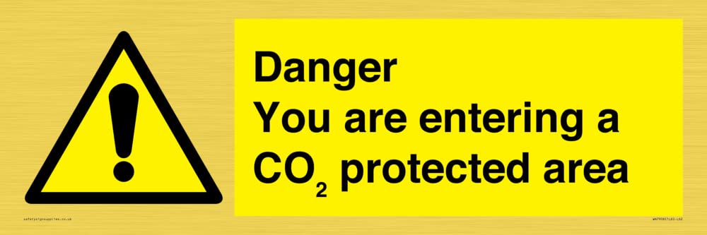 Danger you are entering a COâ‚‚ protected area Sign - 600x200mm - L62