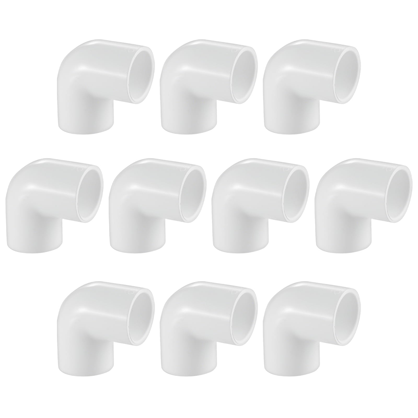 Photo 1 of 10 Pack 3/4" 90 Degree PVC Elbow Fittings, LESSO PVC Pipe Furniture Grade 2-Way Right Angle Connectors for DIY Shelves, Greenhouse, Sheds and Pipe Structures, SCH40 White