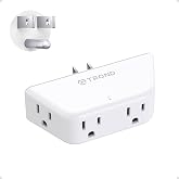 TROND Outlet Extender Surge Protector, Multi Plug Wall Outlet, White | 4 Grounded Sockets, 3 Way Angled Plug Adapter, Space-Saving, 900J, Electrical Wall Splitter for Bathroom Kitchen Office