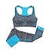 Daxin Women Yoga Fitness Seamless Bra+Pants Leggings Set Gym Workout Sports Wear Blue