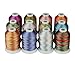 Simthreads 12 Multi Color Variegated Color Embroidery Machine Thread 1000 Meters Each for Janome Brother Pfaff Babylock Singer Bernina Husqvaran and Most Home Sewing Embroidery Machines