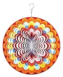 Wind Spinner Hanging Kinetic 19 Guage 3D Metal with Swivel Hooks Sun Catcher for Outdoor Indoor Decoration Gift Ornaments Sculpture Mandala Sunflower and Peacock Gold 12 Inch Wind Spinners