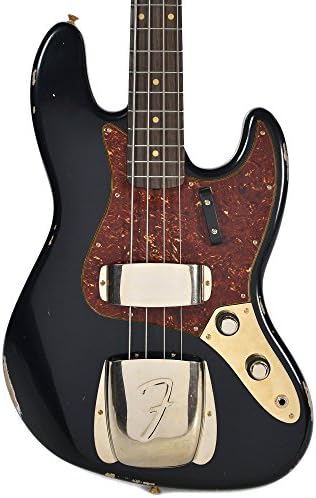 Fender Custom Shop 1960 Jazz Bass Relic Aged Black w/Painted Headcap &amp; Gold Hardware "CME Spec"