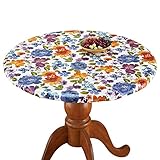 Floral Fitted Vinyl Tablecloth, 48