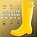DailyShoes Rubber Rain and Snow Boots for Women Booties Waterproof Knee-high Mid Calf High Tube Outdoor Garden Work Width Heel Buckle Nonslip Grip Boot Island-02 Yellow 8