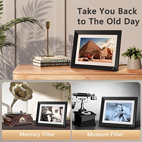 Digital Picture Frame - Benibela 10.1 Inch 2.4G/5G Dual WiFi FHD 1920 * 1200 AI Smart Electronic Photo Frame, Touch Screen, 32GB, AI Recognition, 2 Filter, Slideshow, Share Video via Email App USB