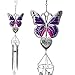 Mom Butterfly Windchime Purple Butterfly Wind Chime with Engraved Mom Heart Porch Garden Chimes for Mom