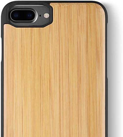 iCASEIT iPhone 8 Plus Wood Case - Premium Finish Unique Cases - Lightweight Natural Wooden Hybrid Snap-on Protective Cover for iPhone 7 & 8 Plus - DC2209 - Bamboo