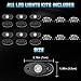 SUNPIE 6 Pods White Rock Lights 6000K Pure White Underglow Light Wheel Wheel Well Lights for Trucks Sedans Car ATV UTV SUV Golf Cart Trailer Motorcycles