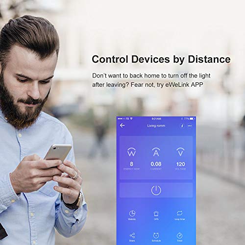 SONOFF IW101 WiFi Smart Light Wall Switch with Power Monitoring, Needs Neutral Wire, Compatible with Alexa, Google home and IFTTT,ETL and FCC Listed.