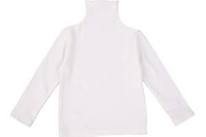 Mubineo Toddler Baby Girl Basic Plain High Neck Long Sleeve Cotton T Shirts Tee Tops