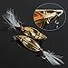 Fishing Lures Gold Metal Jig Lures Crankbait Casting Sinker Swimbaits Fishing Spoons with Treble Hooks and Feathers Bait for Striped Bass Lures Trout Freshwater Saltwater Fishing (Pack of 4)