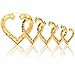 Gold Plated Hollow Heart Shape Bamboo Hoop Earings. 7 Different Sizes.