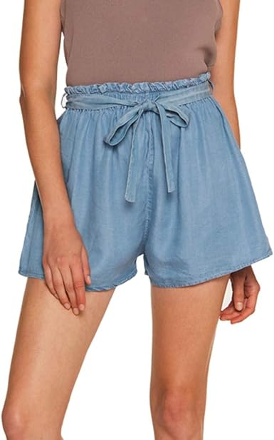 high waisted elastic shorts