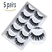 Professional (5 pairs) Faux 3D Mink Eyelashes Thick Long Multilayer Fluffy False Eyelashes With Free Precision Eyelashes Clip