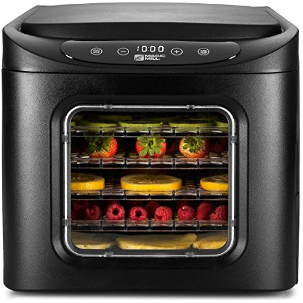MAGIC MILL Professional Food Dehydrator Machine, 6 Drying Racks, Multi