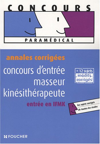 Concours d'entrée masseur-kinésithérapeute