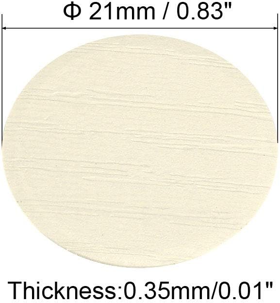 sourcing map Screw Hole Covers Stickers Textured Plastic Self Adhesive Stickers for Wood Furniture Cabinet 21mm Dia 162pcs in 3Sheet Thin Line White Relief - Image 5