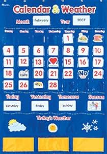 Amazon.com : Learning Resources Calendar and Weather Pocket Chart ...