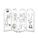 Beautify Foldable Jewelry Hanger Stand Earring Organizer, Necklace Holder and Bracelet Holder Display Rack - Acrylic